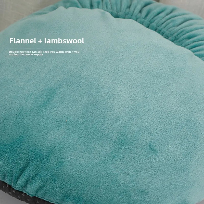 Portable 5V/2A USB Power Electric Foot Warmer under Desk Heating Pad Winter Warming Plush Flannel Leg Thermostat Heater