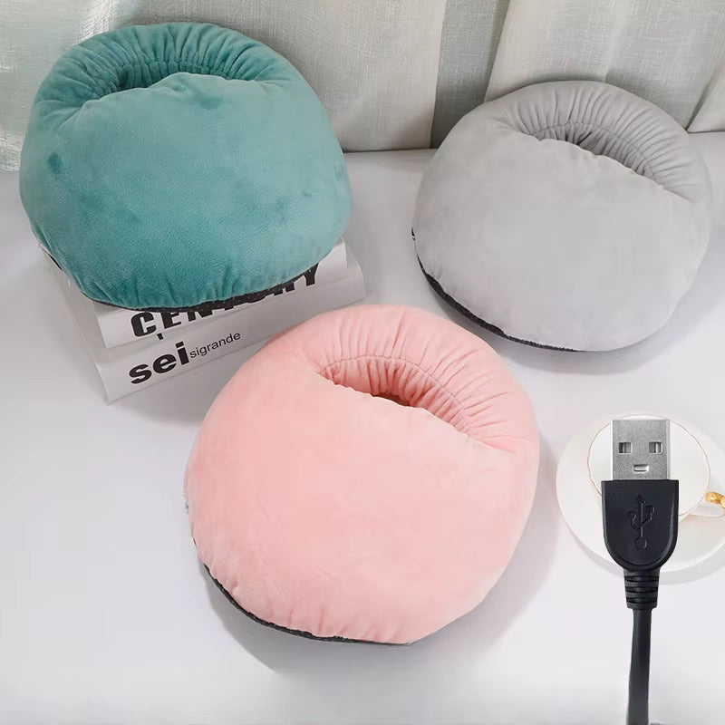 Portable 5V/2A USB Power Electric Foot Warmer under Desk Heating Pad Winter Warming Plush Flannel Leg Thermostat Heater