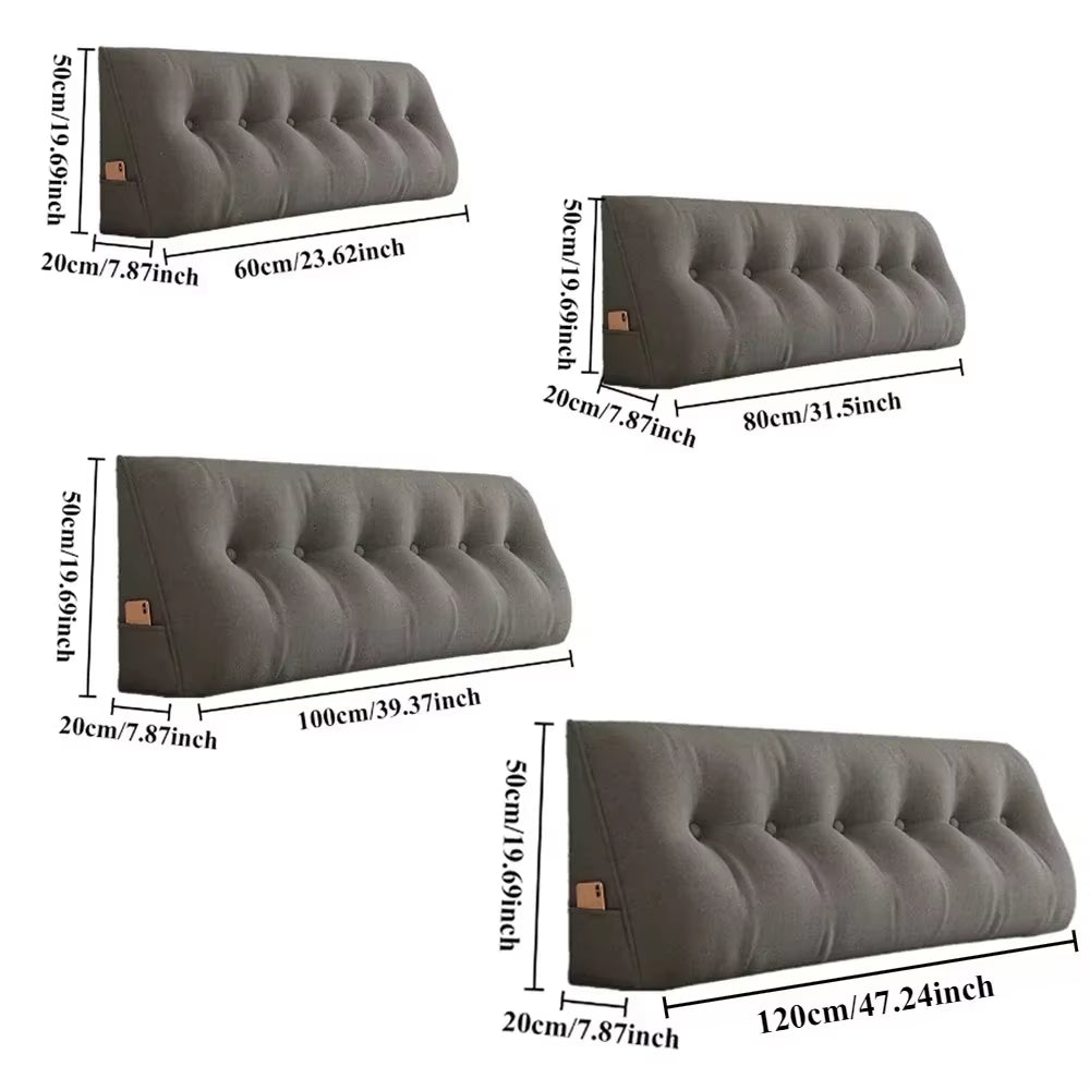 European Headboard Cushion Triangular Pillow with Filler Removable Reading Backrest Support Wedge Comfort Waist Pillow 침대용 등받이