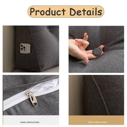 European Headboard Cushion Triangular Pillow with Filler Removable Reading Backrest Support Wedge Comfort Waist Pillow 침대용 등받이