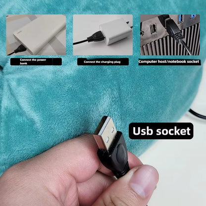 Portable 5V/2A USB Power Electric Foot Warmer under Desk Heating Pad Winter Warming Plush Flannel Leg Thermostat Heater